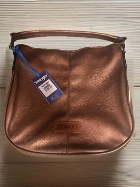 🆕 Wrangler Striped Cotton Ribbon Hobo Bag in Bronze NO Crossbody Strap Included